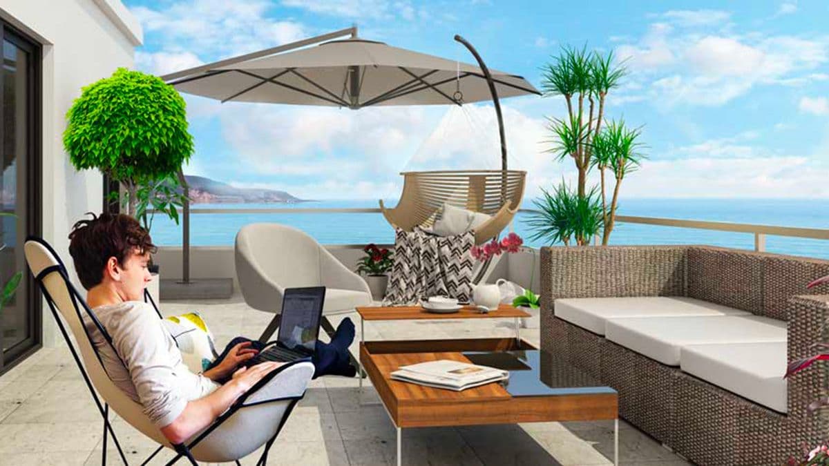 Résidence La Pinède - terrasse spacieuse - duplex de standing grande surface